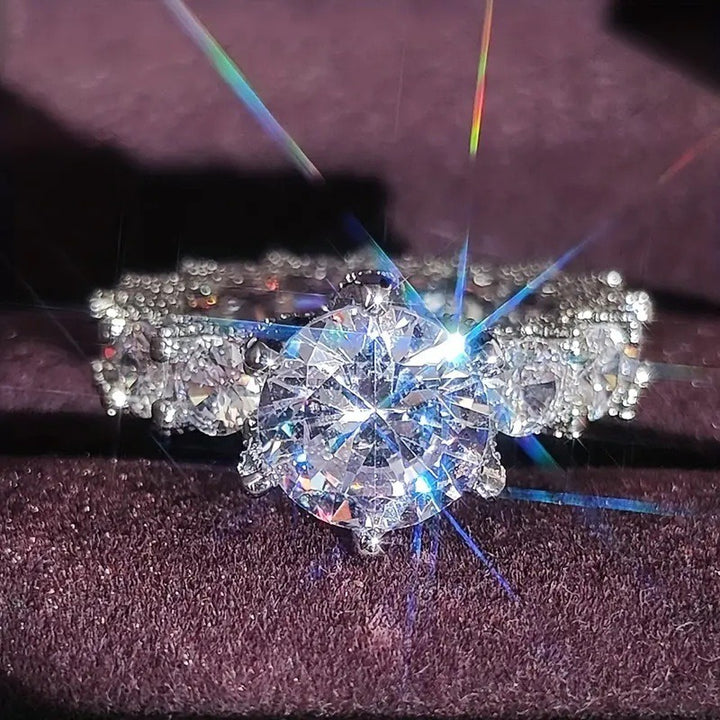 Brilliant Simulated Diamond Stacking Ring