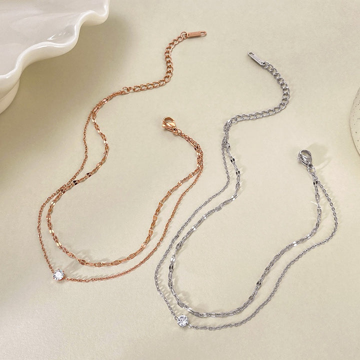 Starlight Shimmer 18K Gold Layered Moissanite Anklet