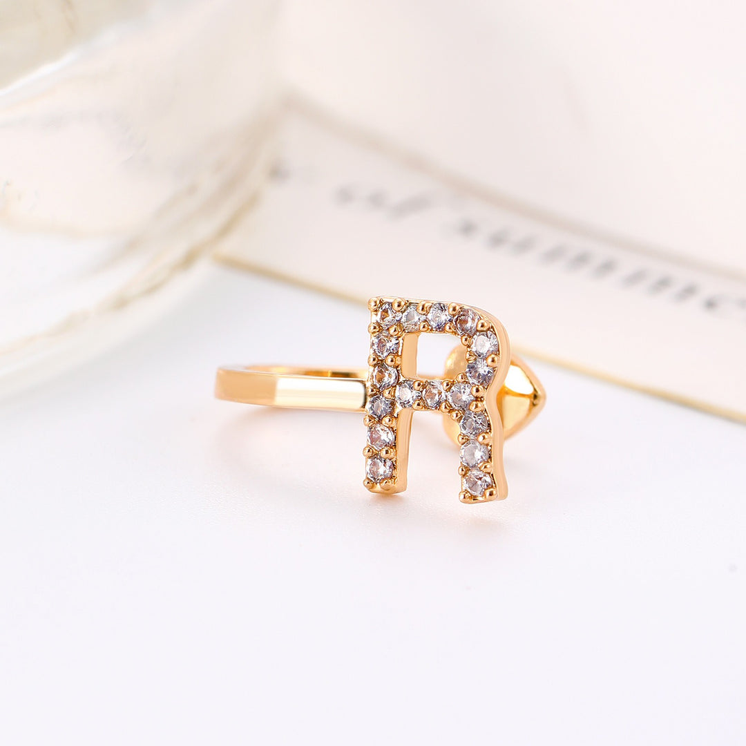 Trendy Minimalist CZ Initial Ear Cuffs / Studs