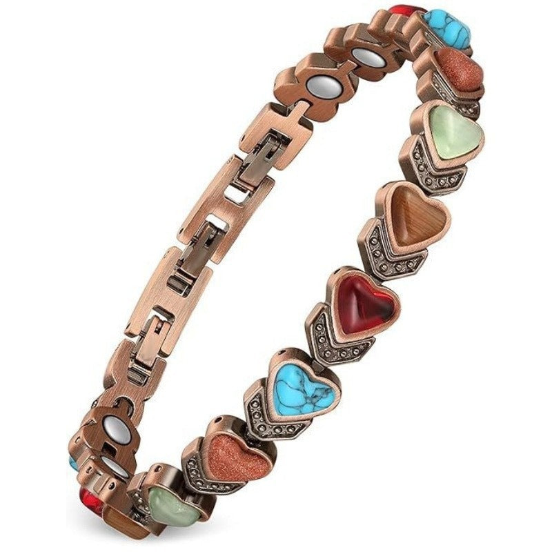 100% Pure Copper Magnetic Bracelet with Natural Turquoise