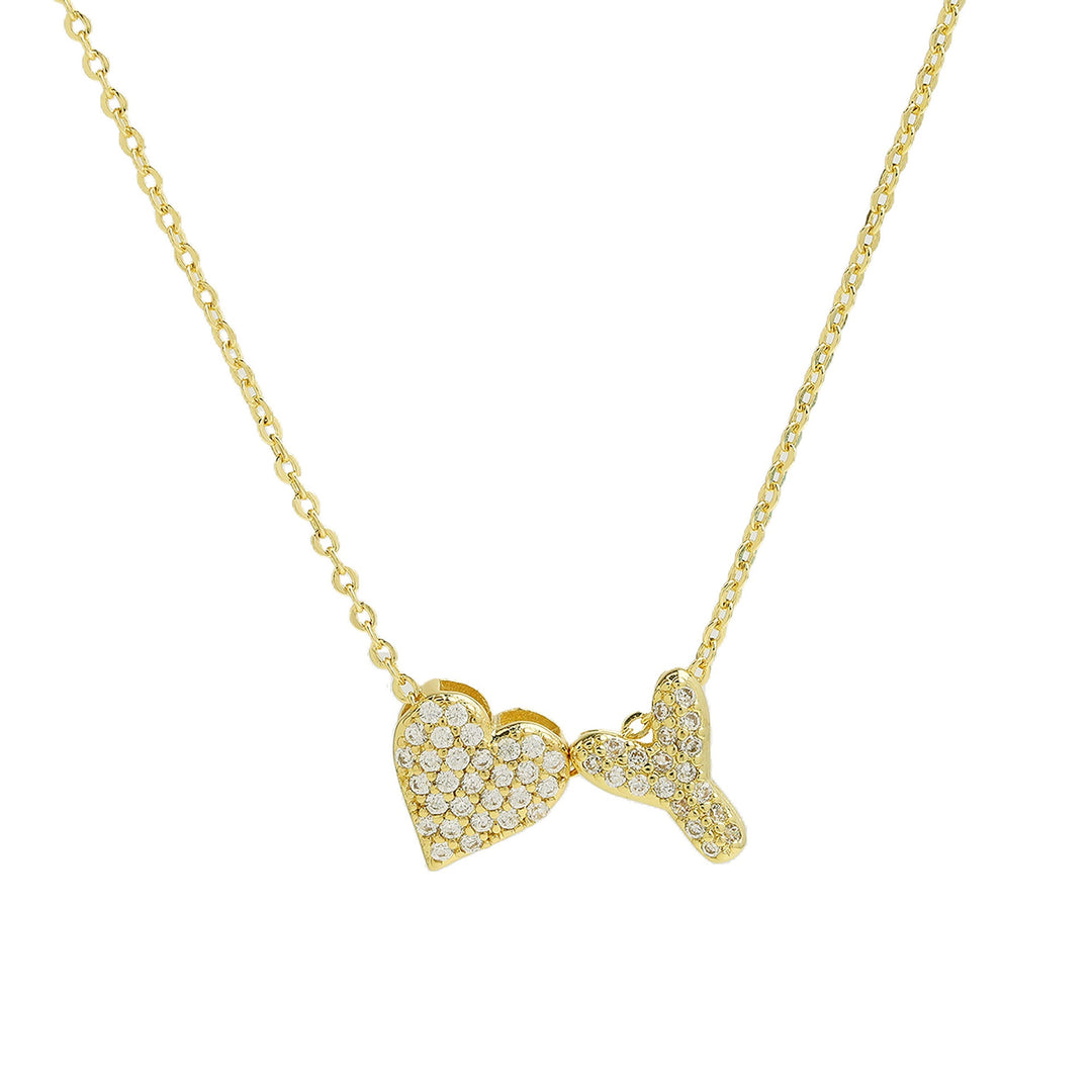 Starlight Heart 26-Letter Pavé Initial Heart Custom Necklace