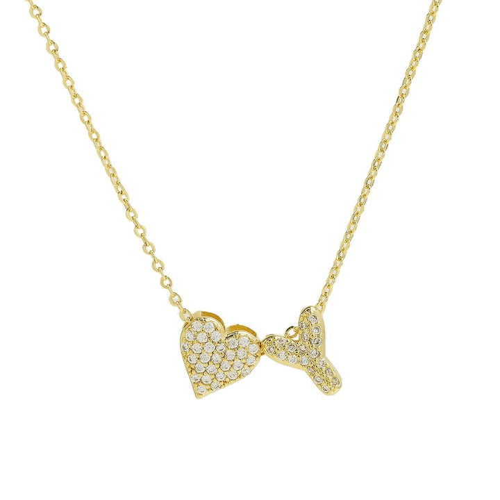 Starlight Heart 26-Letter Pavé Initial Heart Custom Necklace
