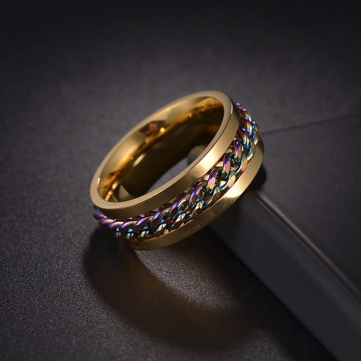 Fidget Spinner Series Titanium Steel Rotating Chain Ring