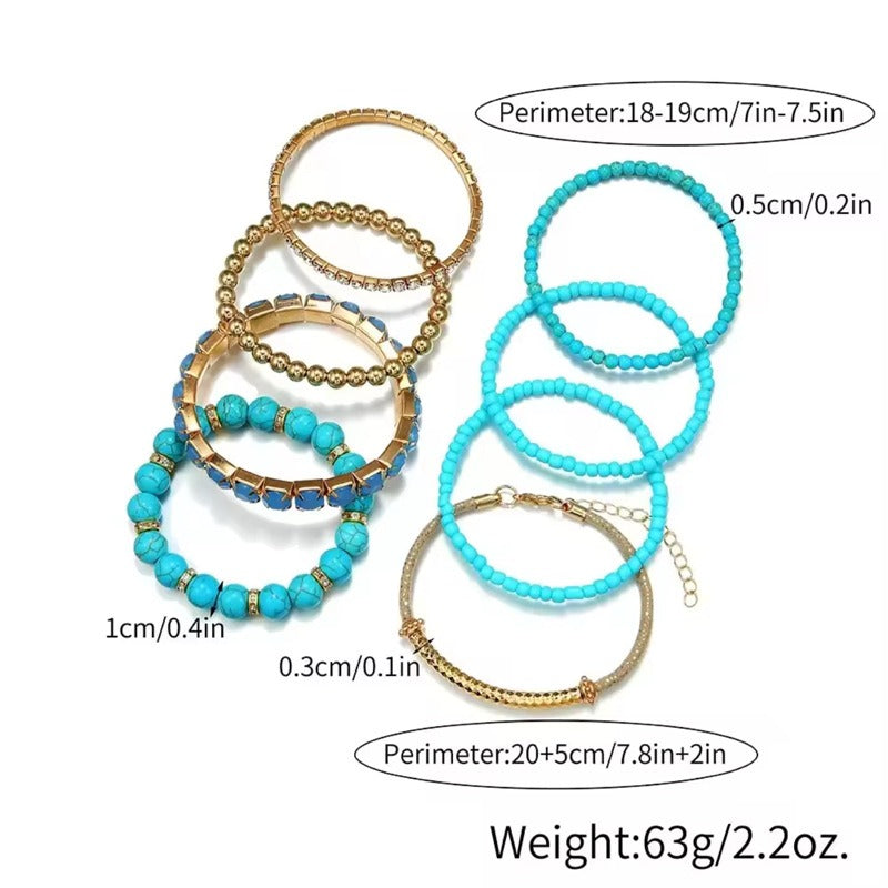 Boho Stackable Beaded Bracelet Set