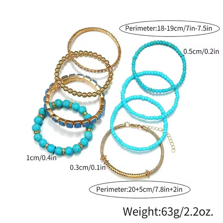 Boho Stackable Beaded Bracelet Set
