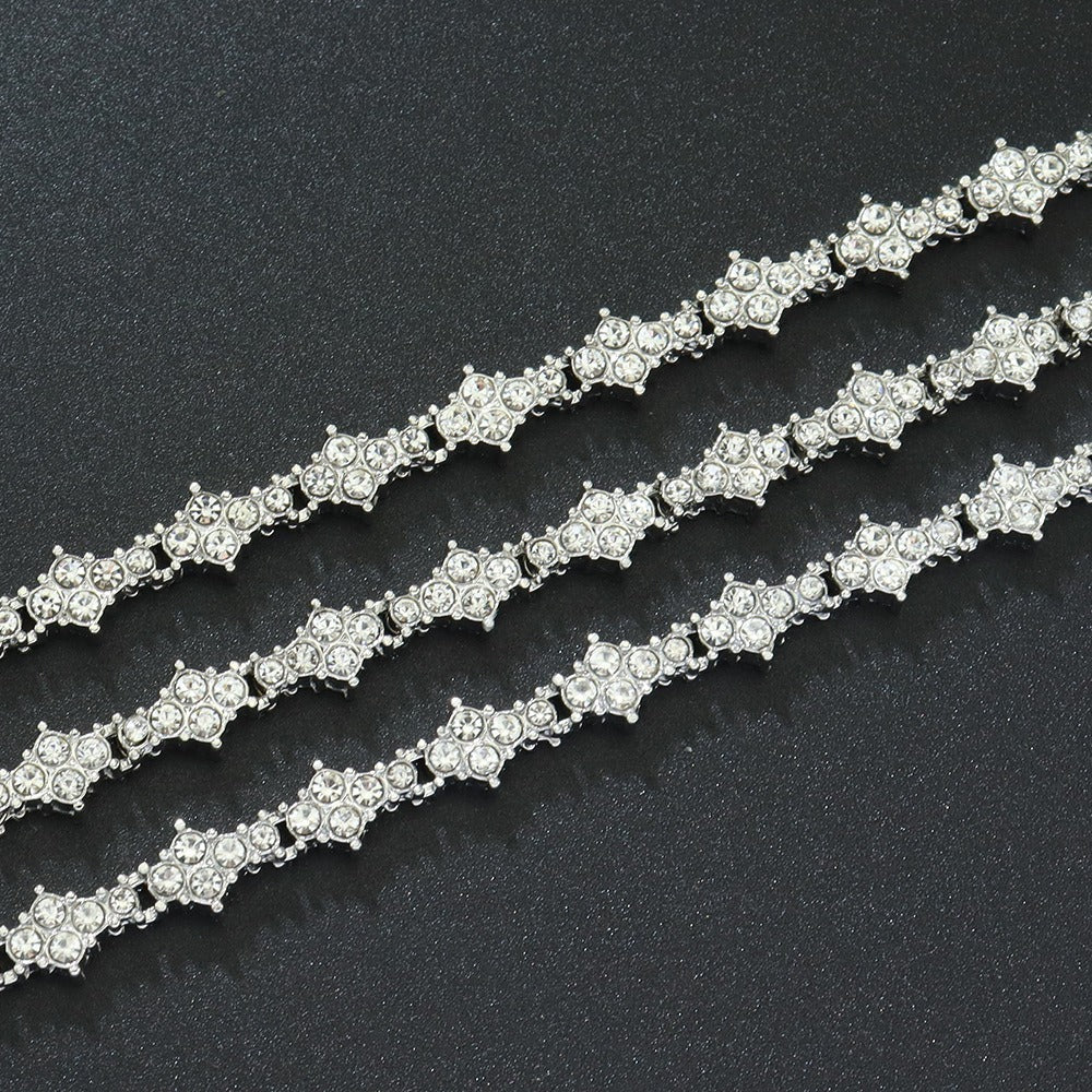 Stellar Cross Full Crystal Tennis Bracelet 5 Color Options Timeless Elegance Protection