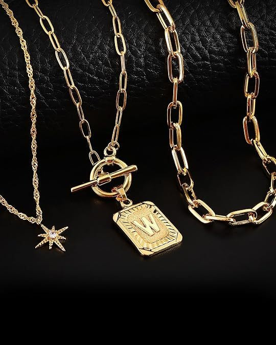 Personalized Initial 14K Gold Vintage Square Tag Letter Necklace