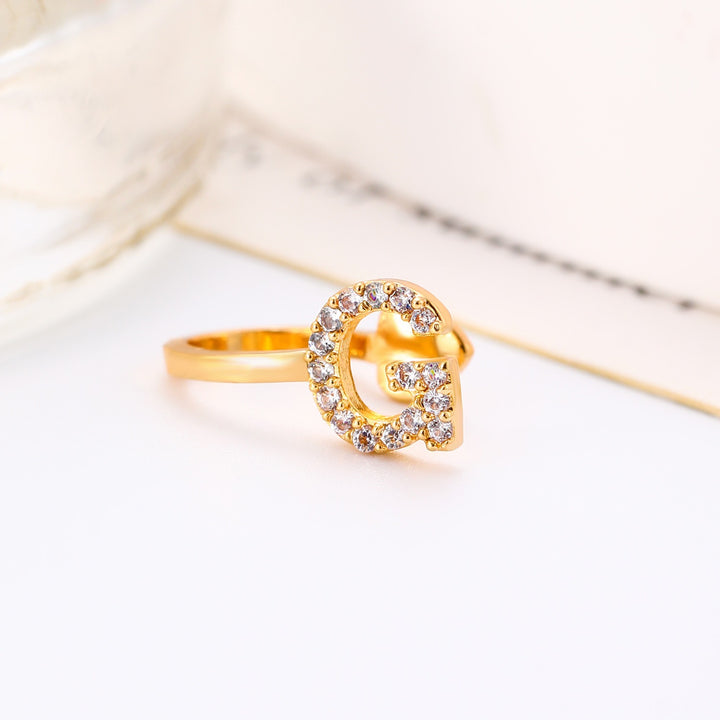 Trendy Minimalist CZ Initial Ear Cuffs / Studs