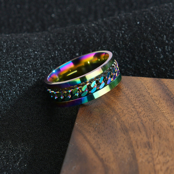 Fidget Spinner Series Titanium Steel Rotating Chain Ring