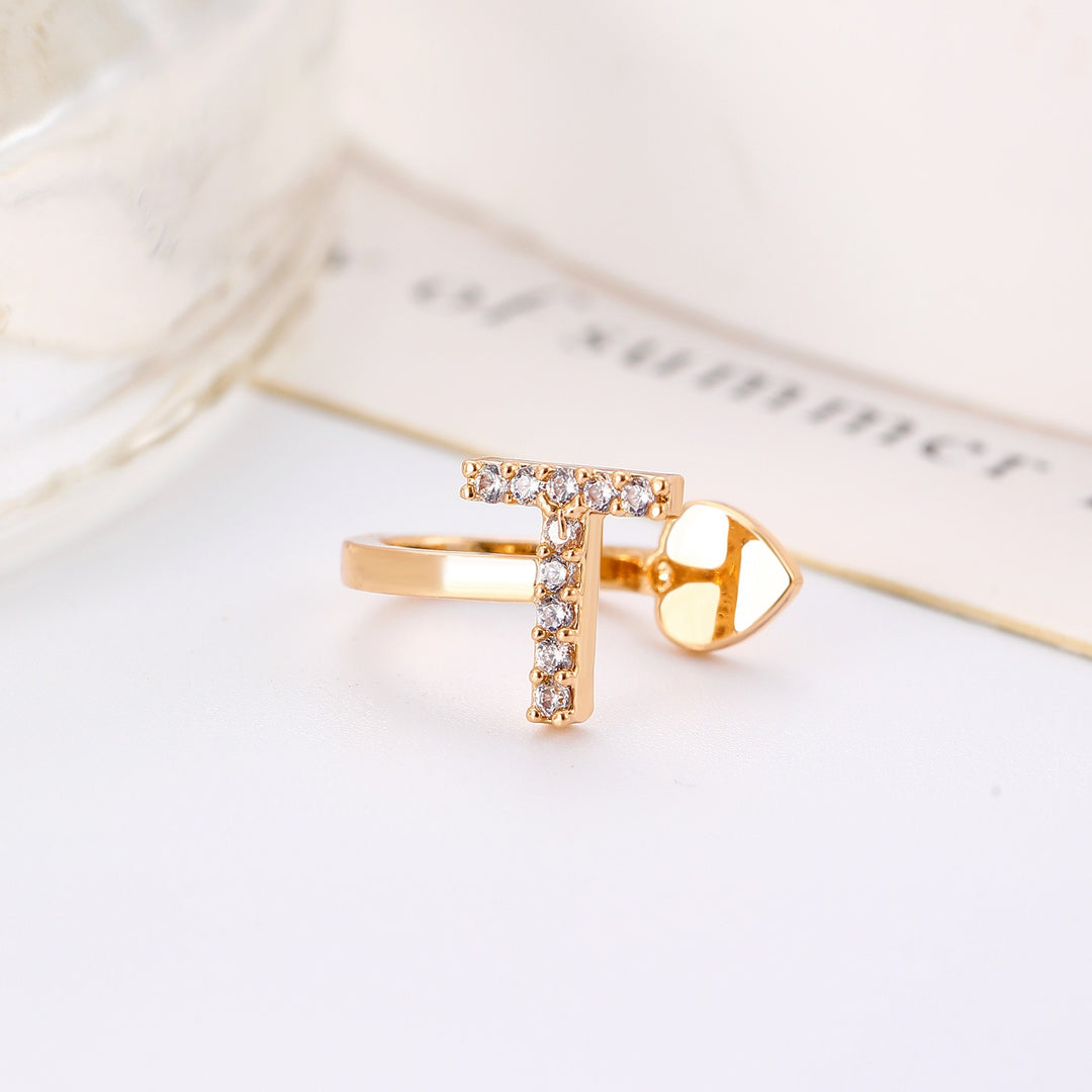 Trendy Minimalist CZ Initial Ear Cuffs / Studs