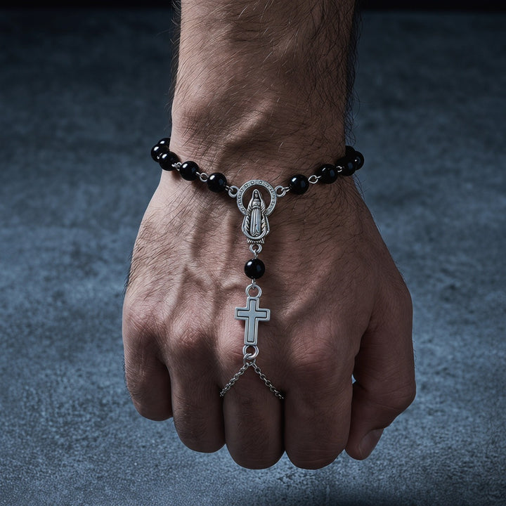 Vintage Faith & Pearl Beaded Bracelet
