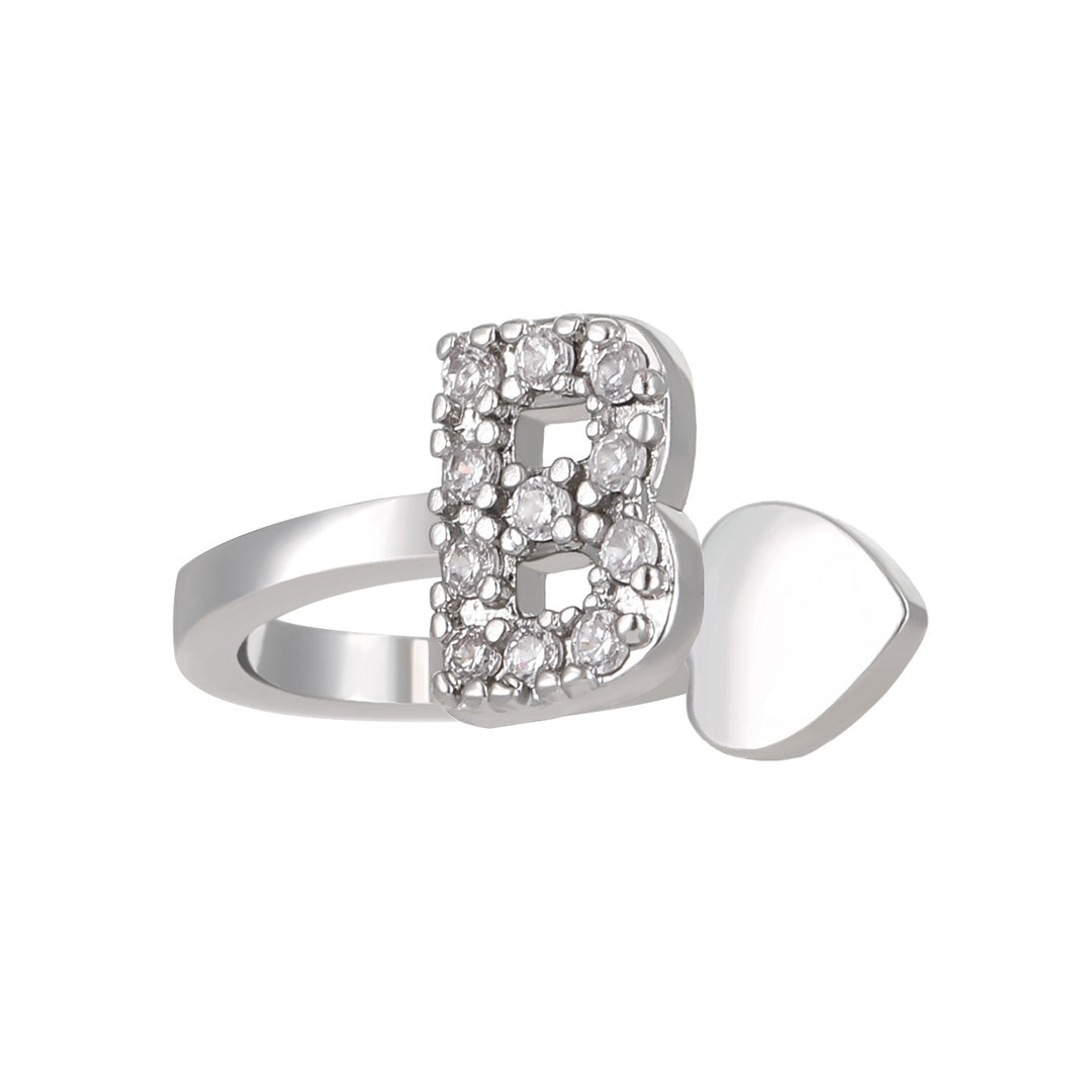Trendy Minimalist CZ Initial Ear Cuffs / Studs