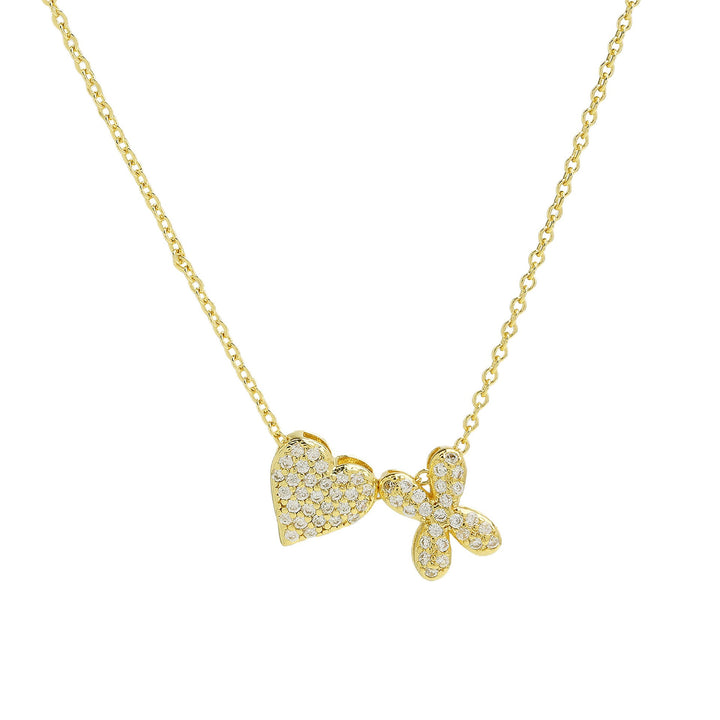 Starlight Heart 26-Letter Pavé Initial Heart Custom Necklace