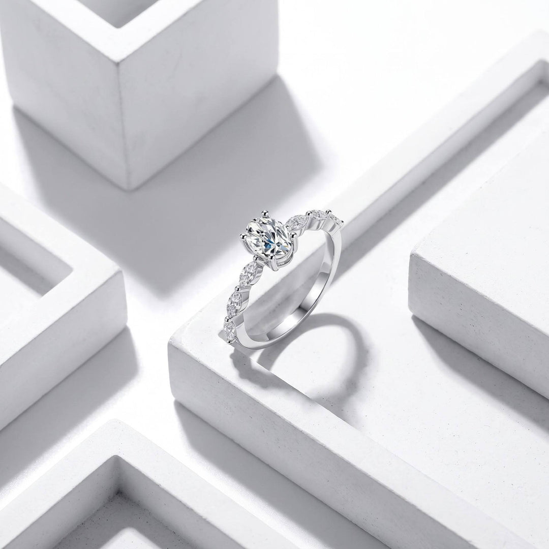 S925 Silver Oval Engagement Ring
