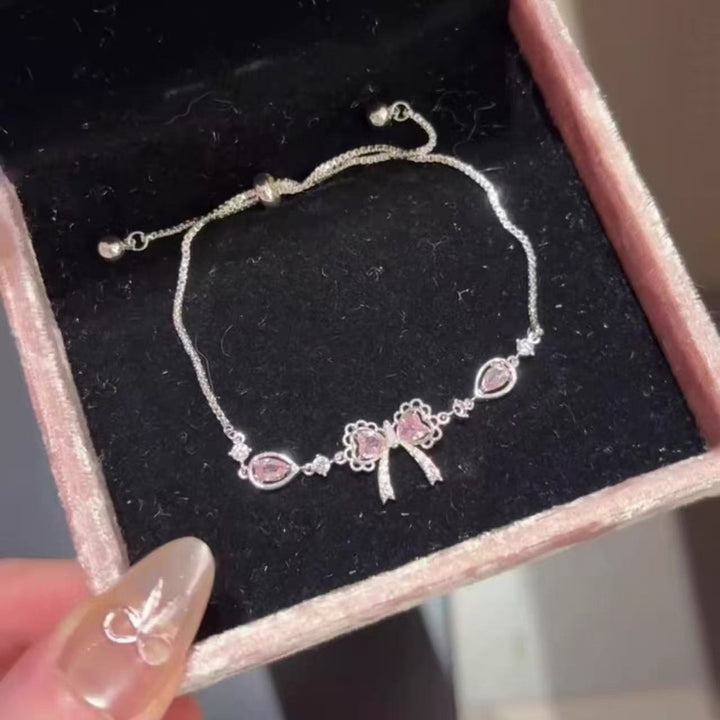 French Vintage Bow & Crystal Bracelet