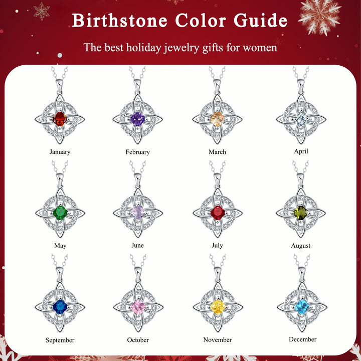 Star Spirit Guardian · S925 Sterling Silver Celtic Witches Knot Birthstone Necklace