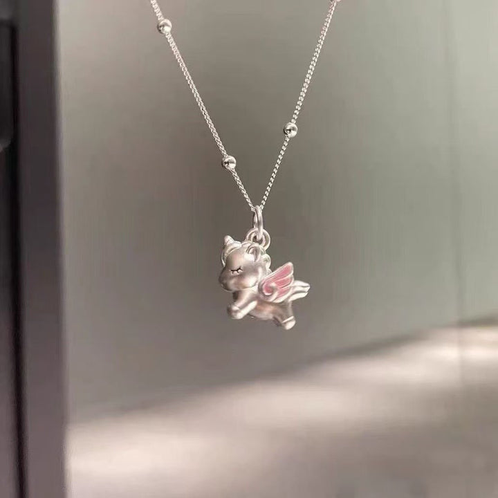 S925 Silver Flying Unicorn Necklace