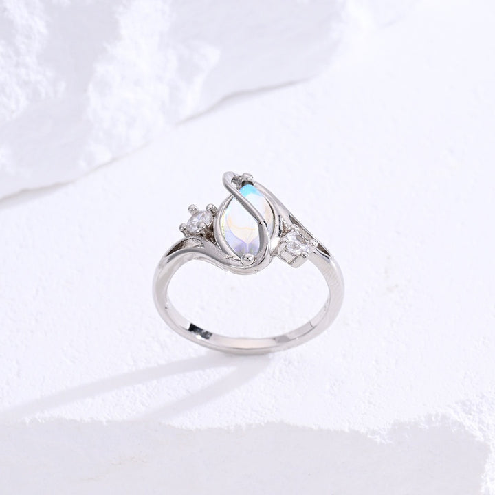 S925 Sterling Silver Rainbow Moonstone Ring | Balance Feminine Power | Spiritual Shield for Everyday
