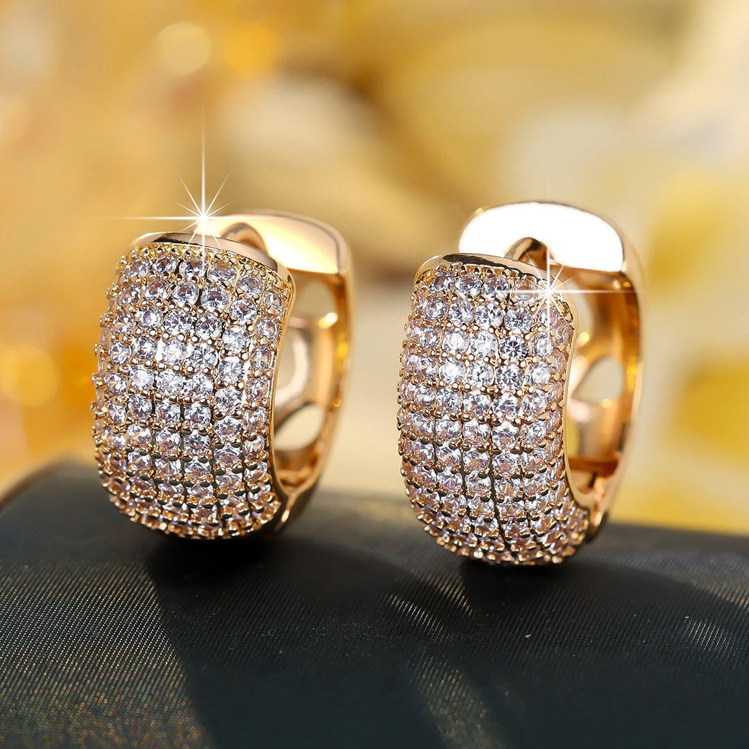 18K Gold & Silver Bold Pave Huggie Hoops