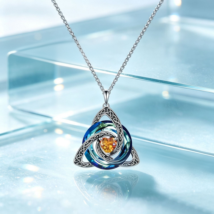 Guardian Amulet Vintage Witch's Knot Birthstone Necklace
