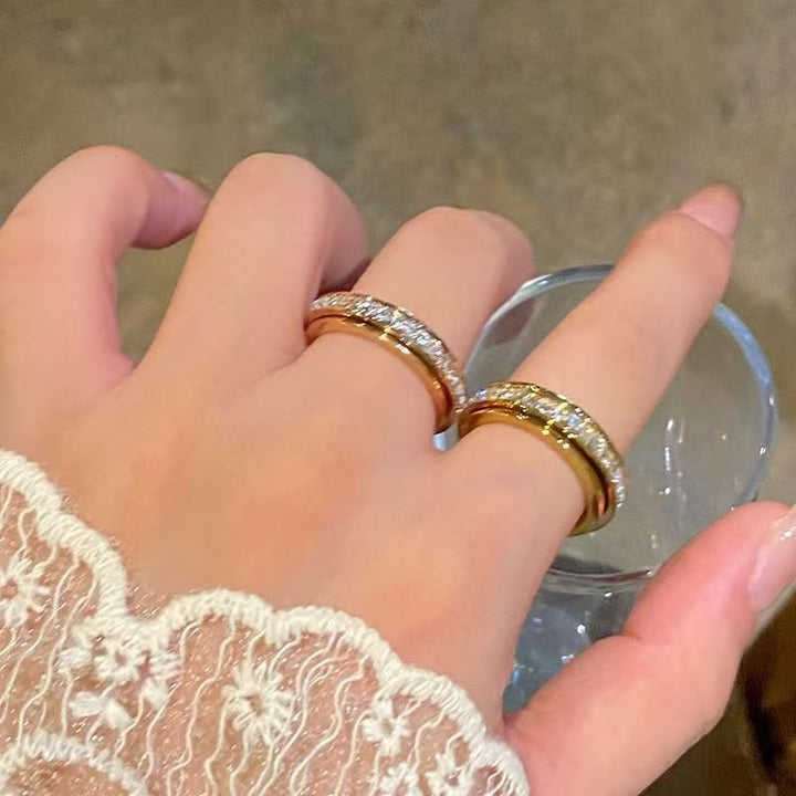 Fidget Ease S925 Silver / 14K Gold Plated Rotating Anxiety Relief Eternity Ring