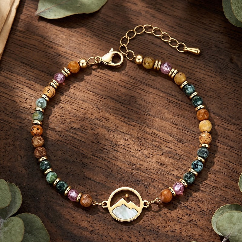 Mustard Seed Faith Talisman Natural Stone Mountain Bracelet