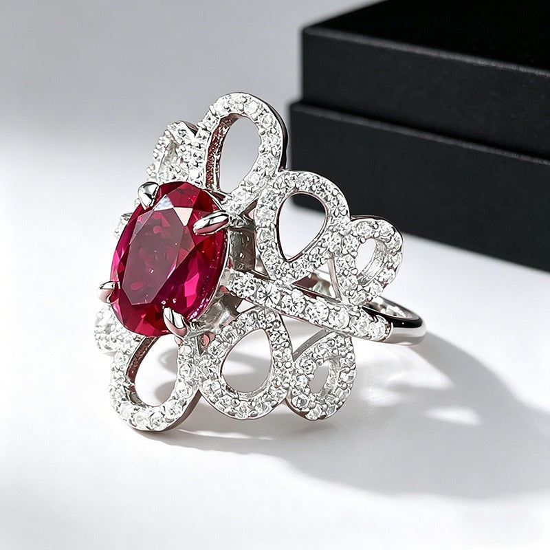 Vintage Blossom · Ruby Adjustable Ring