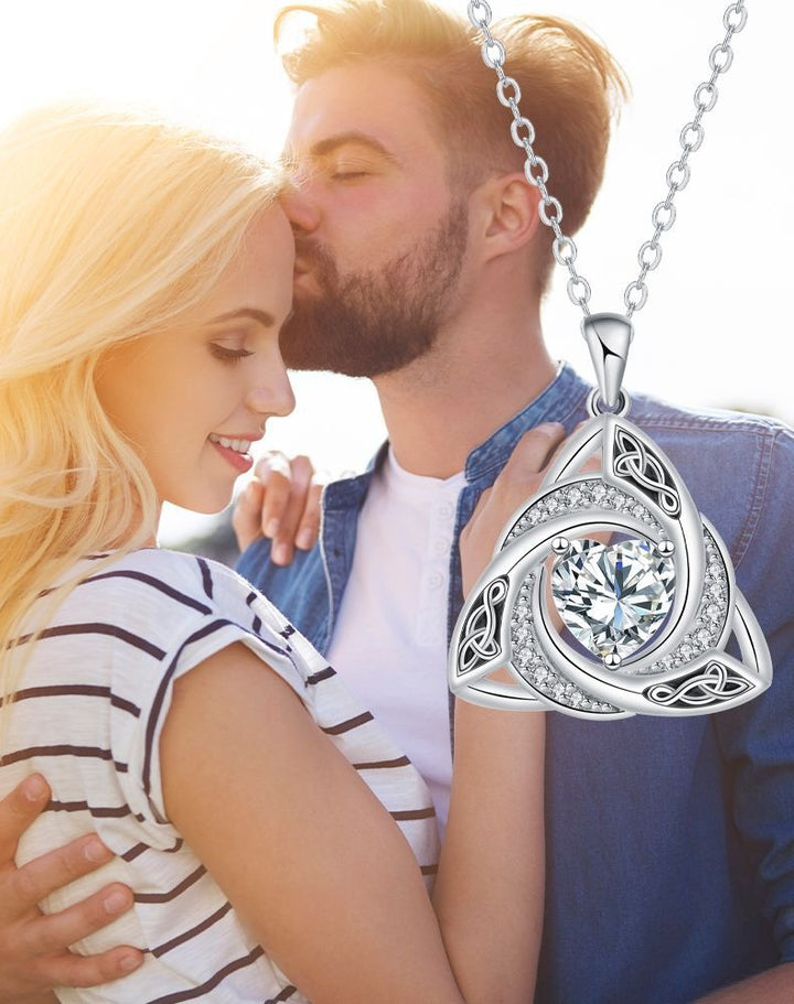 S925 Silver Celtic Knot Birthstone Necklace