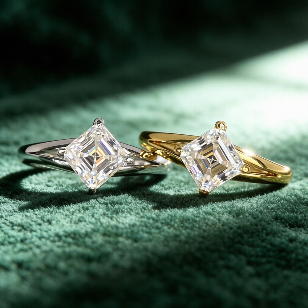 S925 Sterling Silver Kite-Cut Split Shank Ring