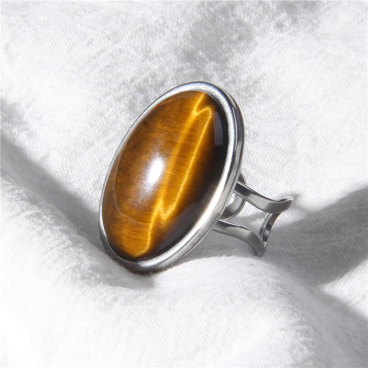 Vintage Natural Gemstone Open Ring