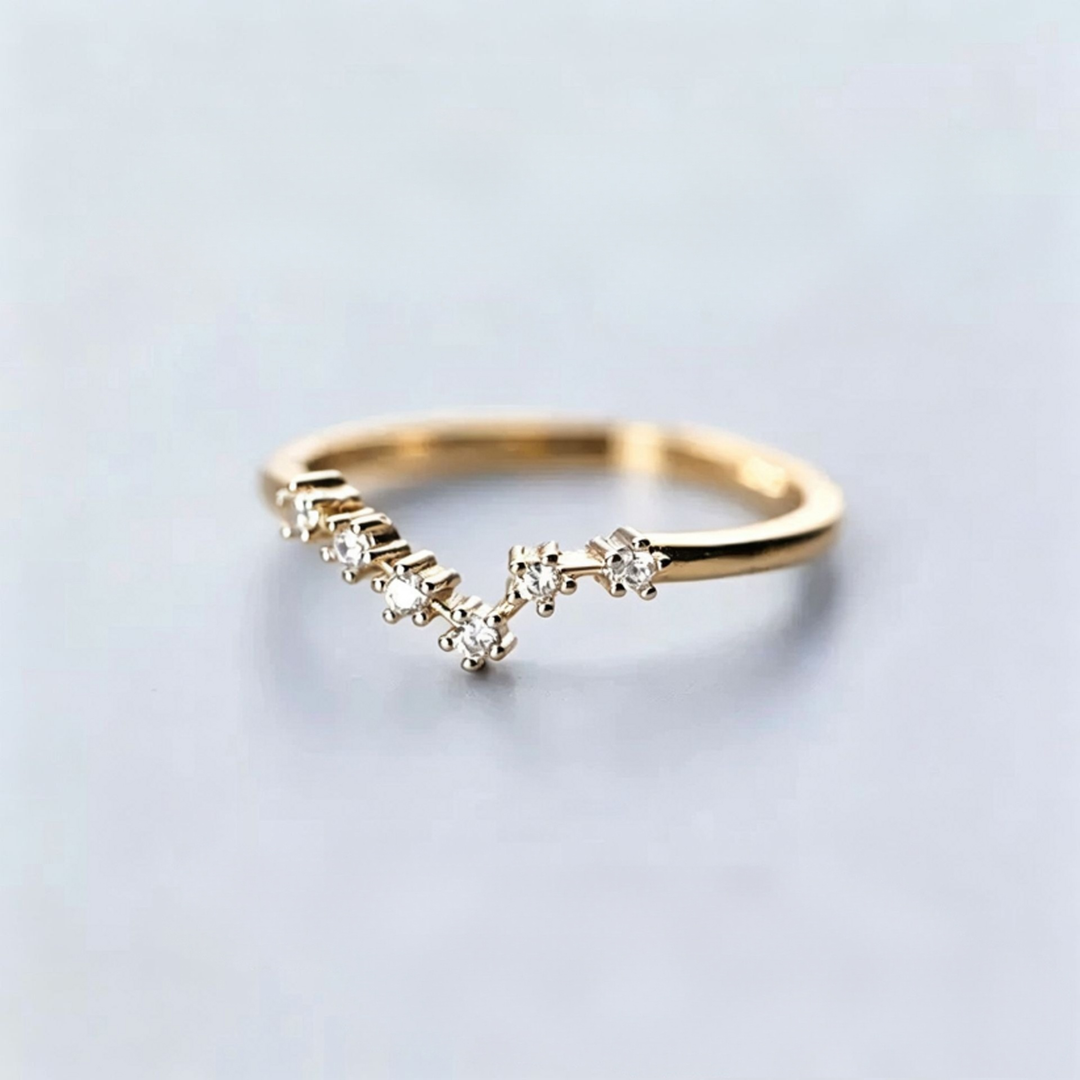 S925 Sterling Silver Zodiac Open Ring Constellation Pavé Ring
