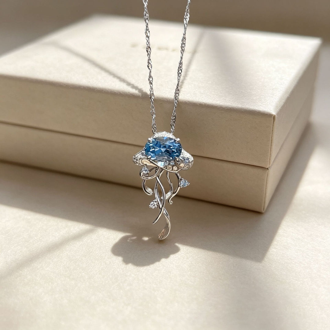 S925 Sterling Silver Ocean Jellyfish Necklace