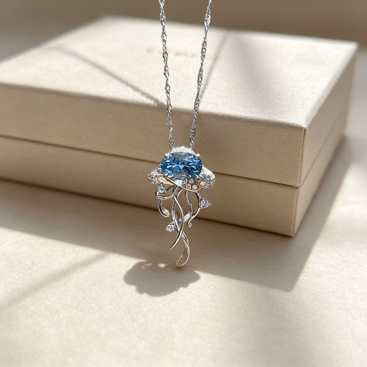 S925 Sterling Silver Ocean Jellyfish Necklace