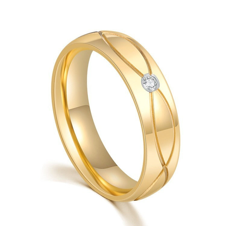 18K Gold Intertwined Couple Rings Wide Band Wedding Bands