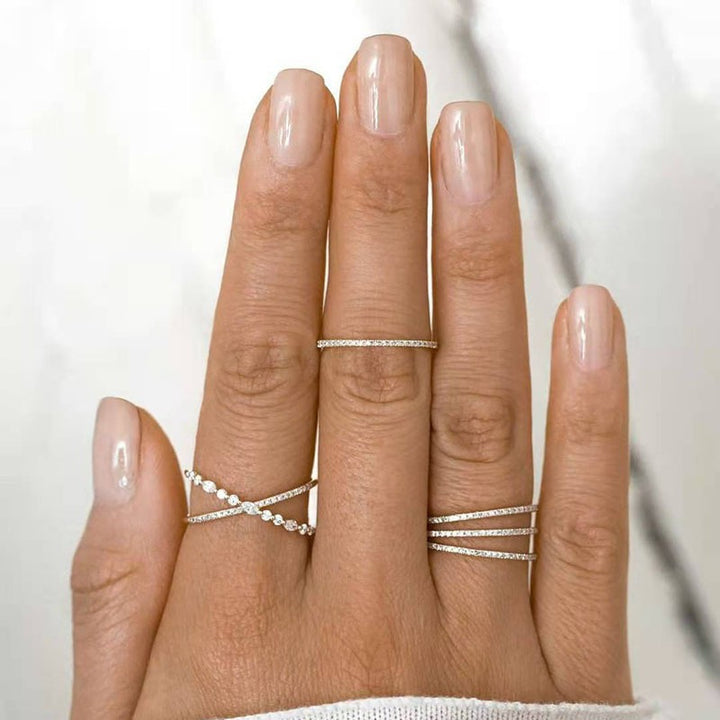 Minimalist Stacking 1.6mm Ultra-Thin Micro-Pavé Eternity Ring