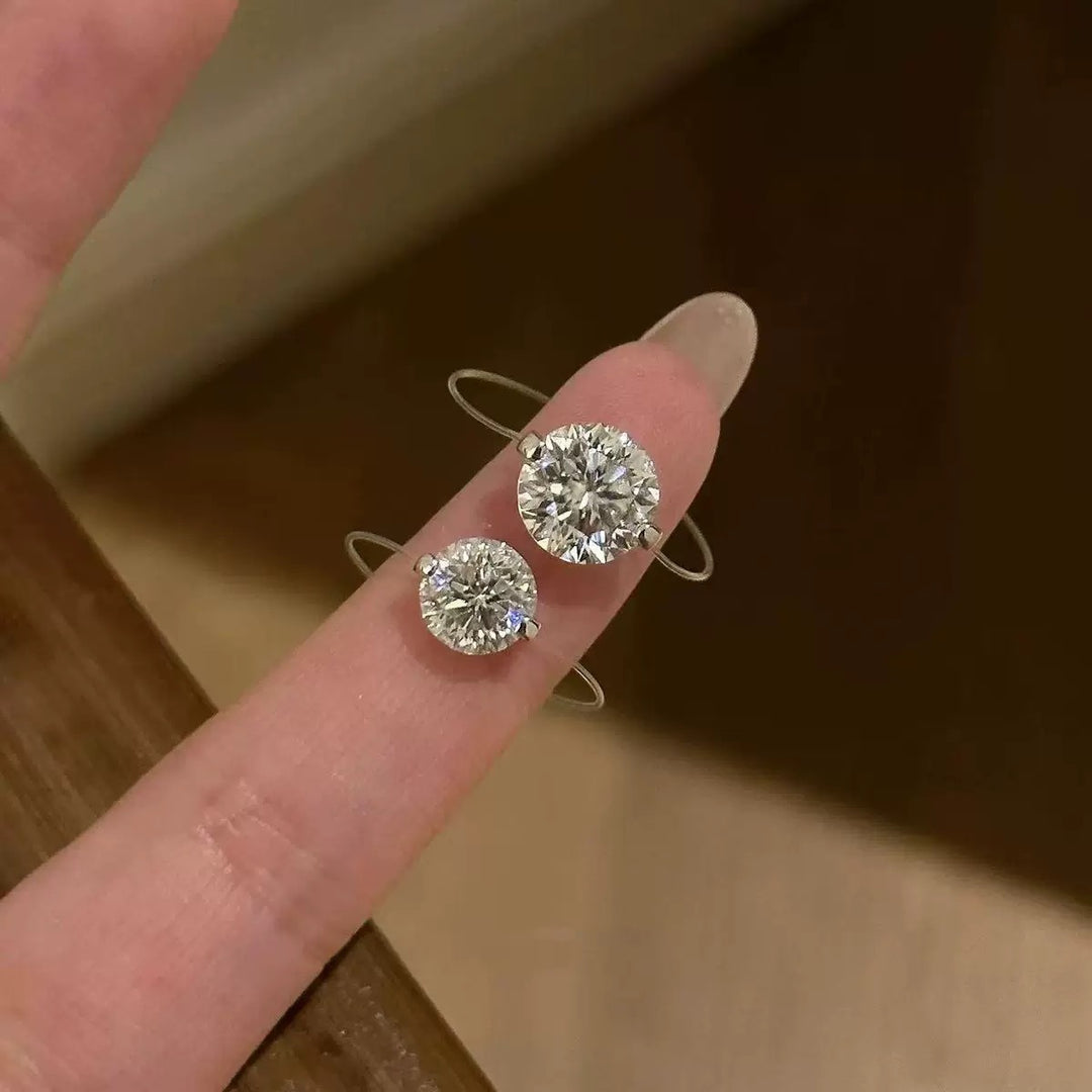 Mermaid's Tear Floating Diamond Ring & Necklace Minimalist Invisible Setting