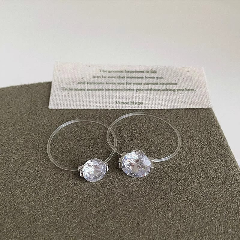 Mermaid's Tear Floating Diamond Ring & Necklace Minimalist Invisible Setting