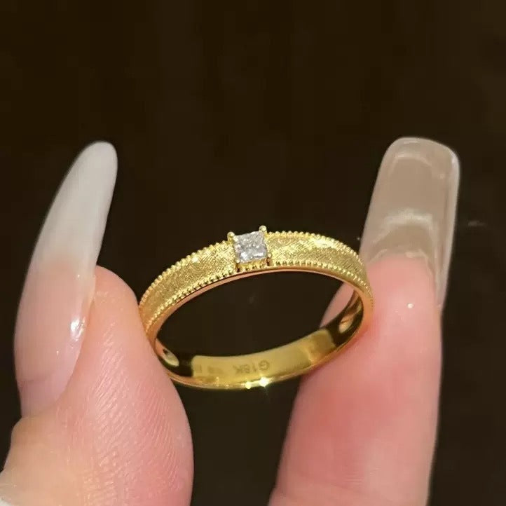 Woven Gold Promise Couple Rings