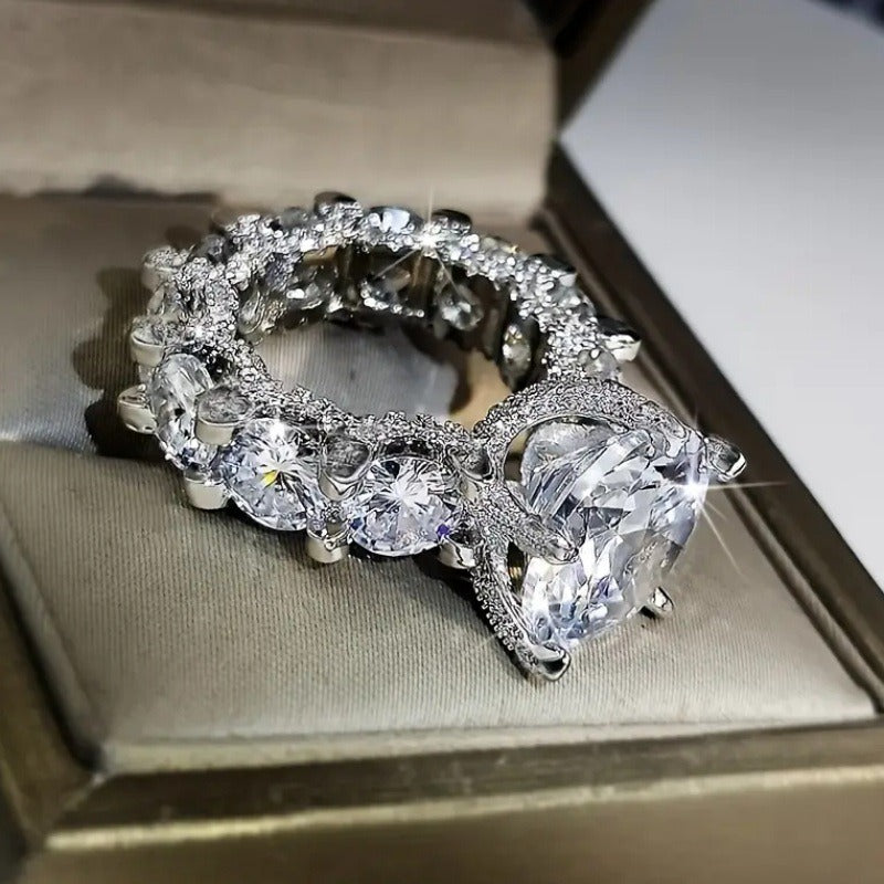 Brilliant Simulated Diamond Stacking Ring