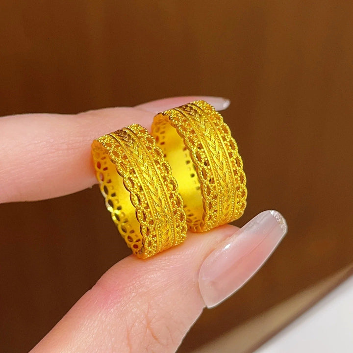 Golden Lace 18K Gold Filigree Wheat Weave Ring