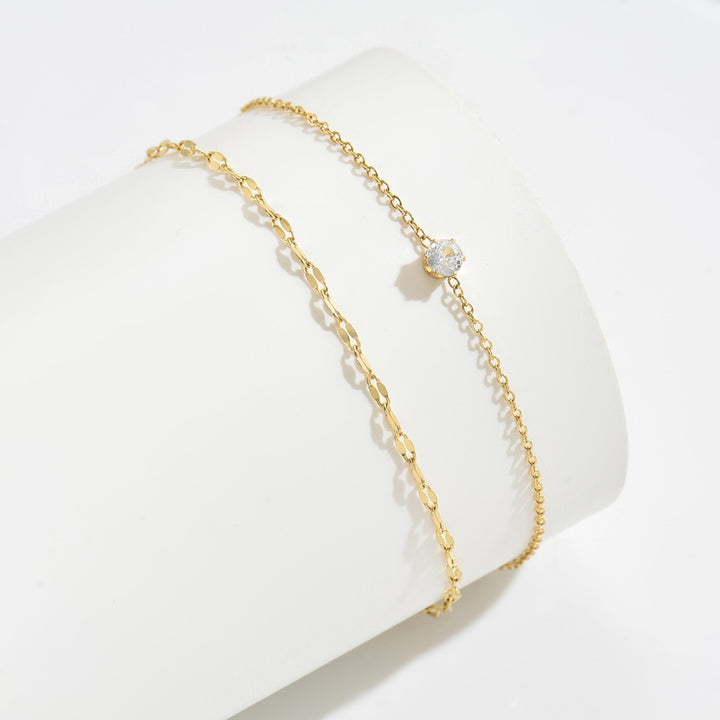 Starlight Shimmer 18K Gold Layered Moissanite Anklet