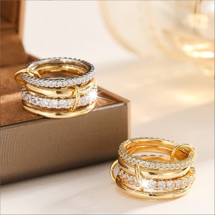 Interlocking Four-Row Stacked Ring