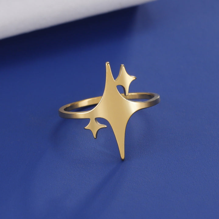 Stellar Path Minimalist Starburst Open Ring