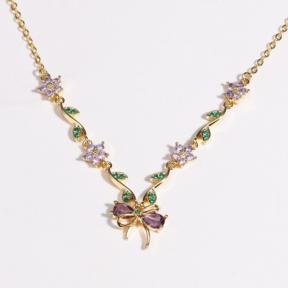 Butterfly Garden Floral Vine Butterfly Choker