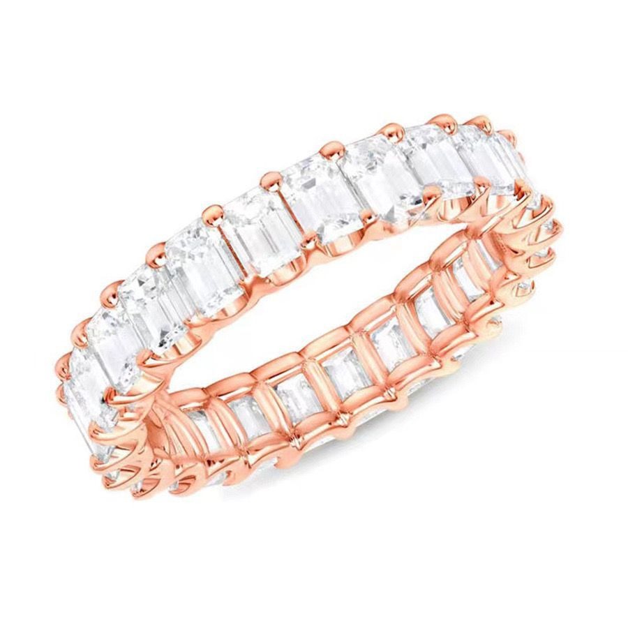 Eternity Band Emerald Cut Moissanite Full Eternity Ring