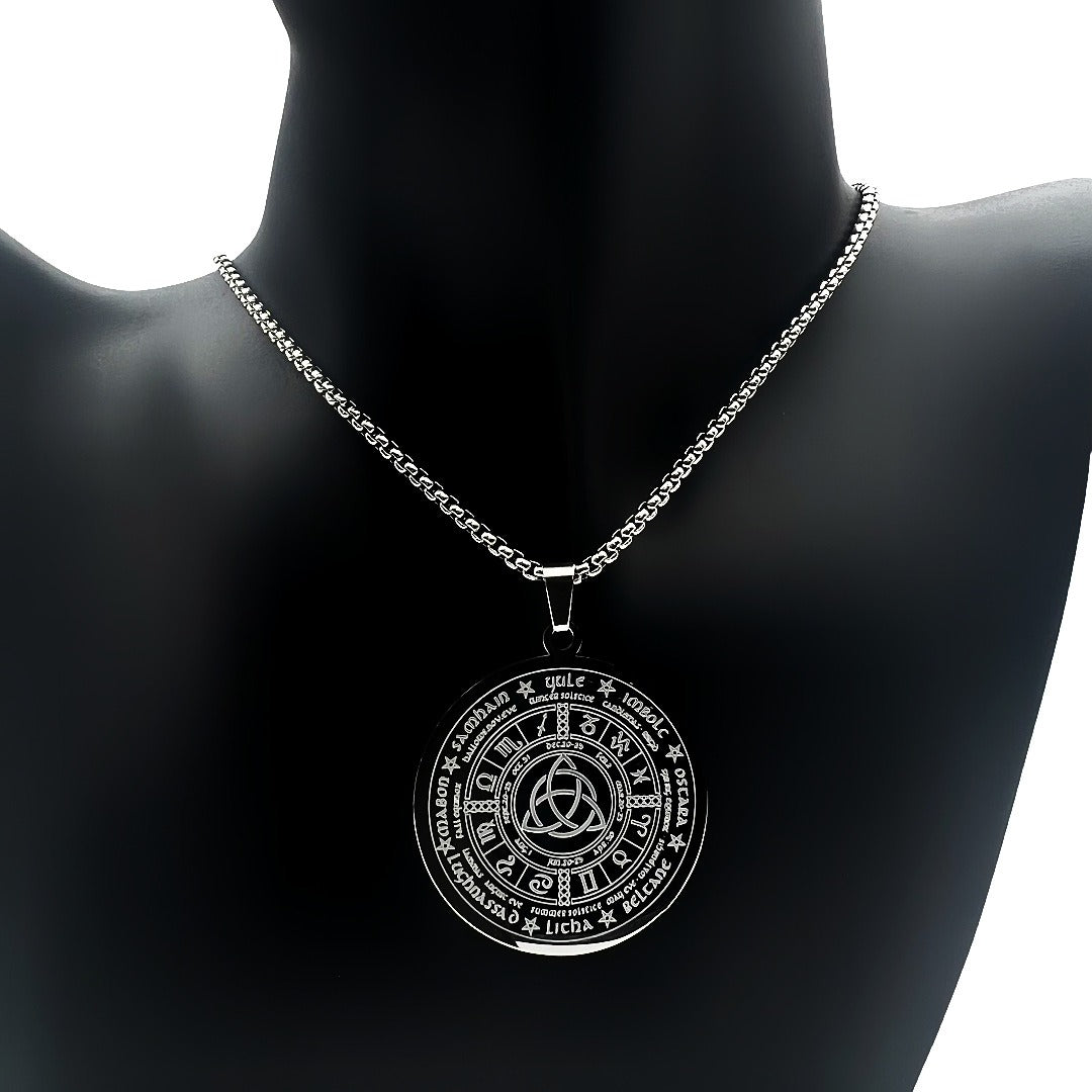 「Celtic Wheel of the Year」Triquetra Protection Necklace