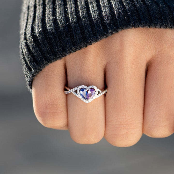 「Heart Rebirth」Dual Stone Heart Healing Ring