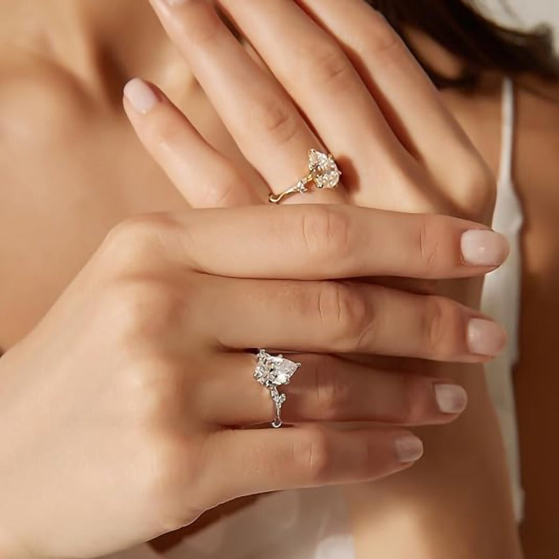 「Pear Vow」Vintage Milgrain Pear Cut Ring