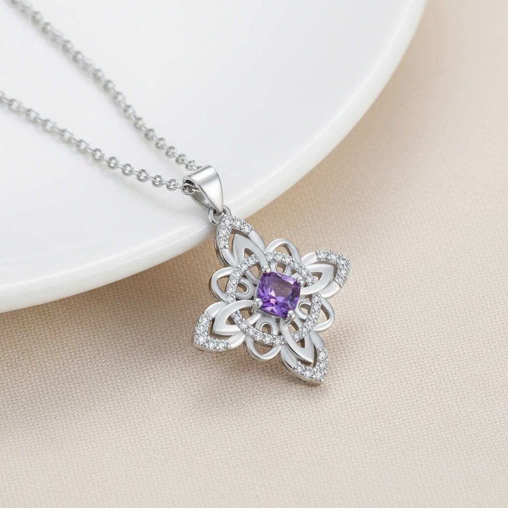 「Celtic Guardian」Birthstone Double Protection Necklace