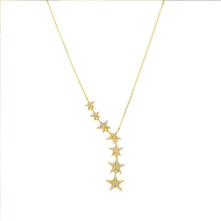 Falling Star Gradient CZ Necklace